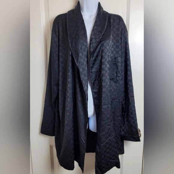 Savage X Fenty Robe Signature Logo Print Black M - Picture 1 of 3